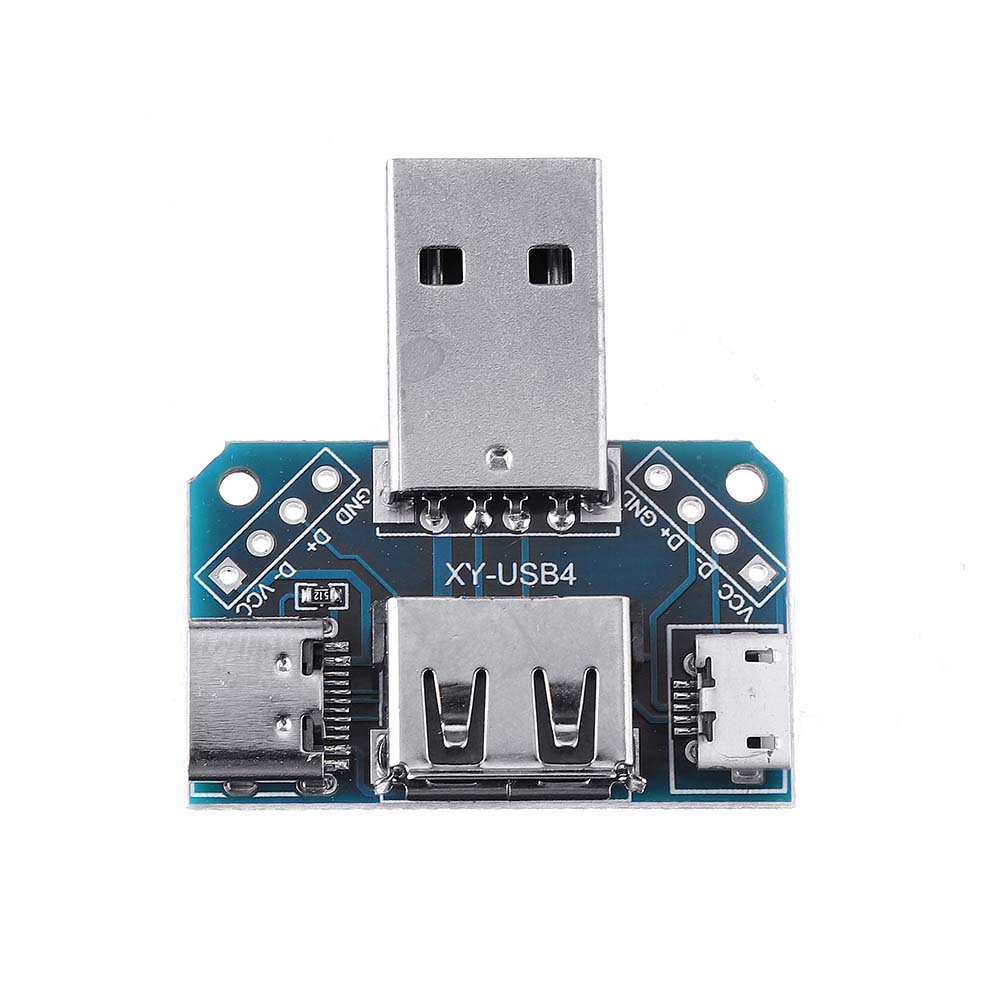 4 in 1 USB Adapter Board Male to Female Micro Type-C 4P 2.54mm USB4 ...